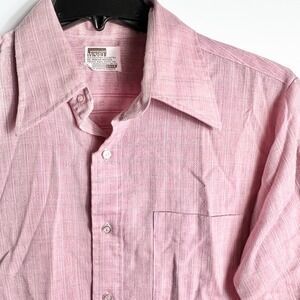 Vtg Mens Montgomery Ward Pink Dress Shirt 70s Hong Kong (For Sz-see details‎ )